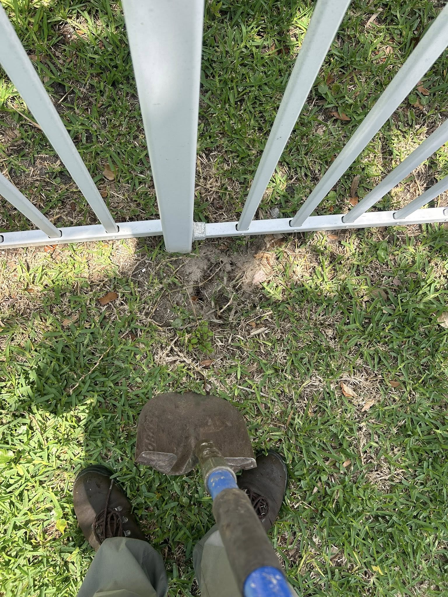 Pipe was cracked from concrete on fence post in North Myrtle Beach,SC 29582