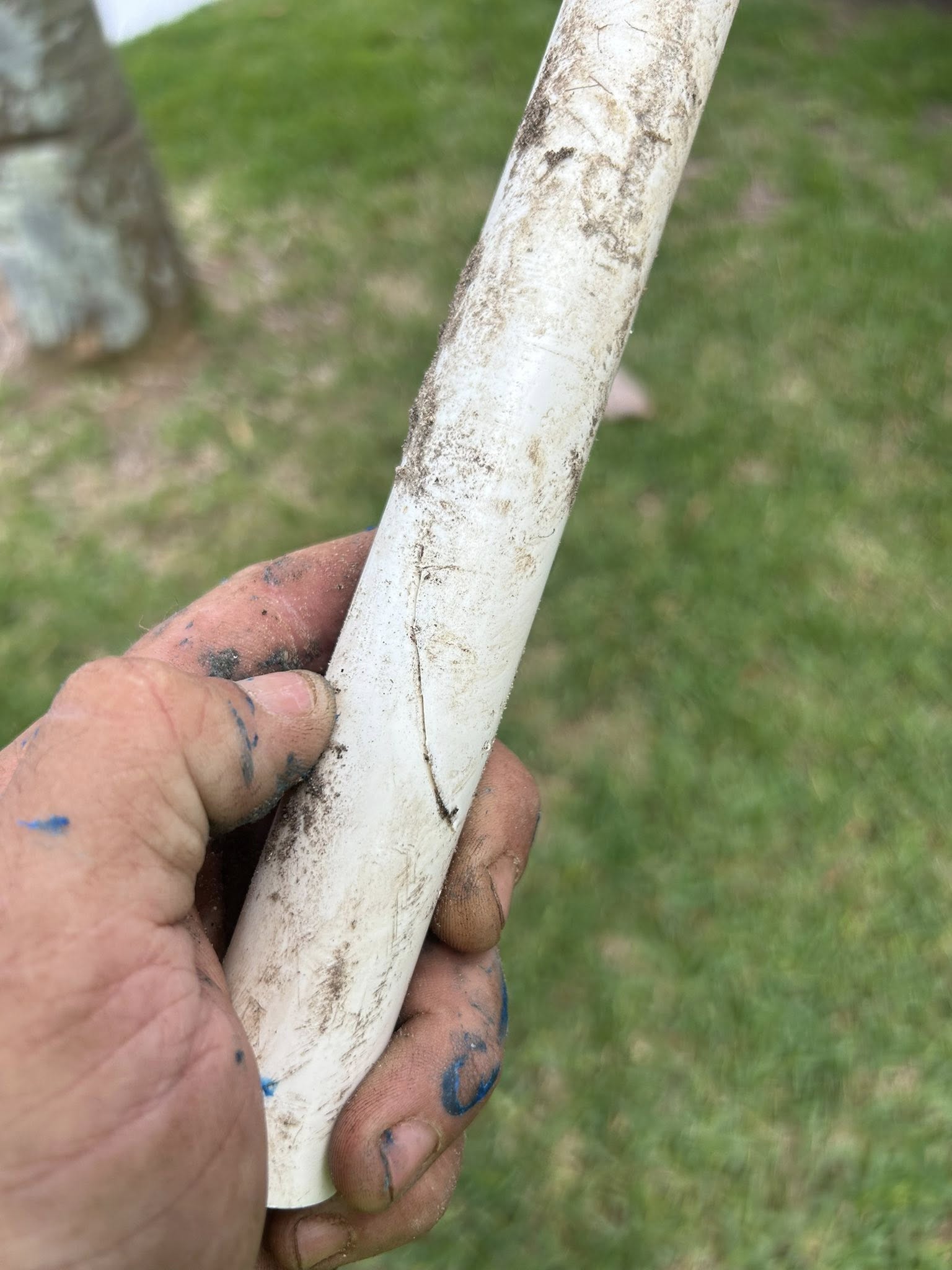 Pipe was cracked from concrete on fence post in North Myrtle Beach,SC 29582