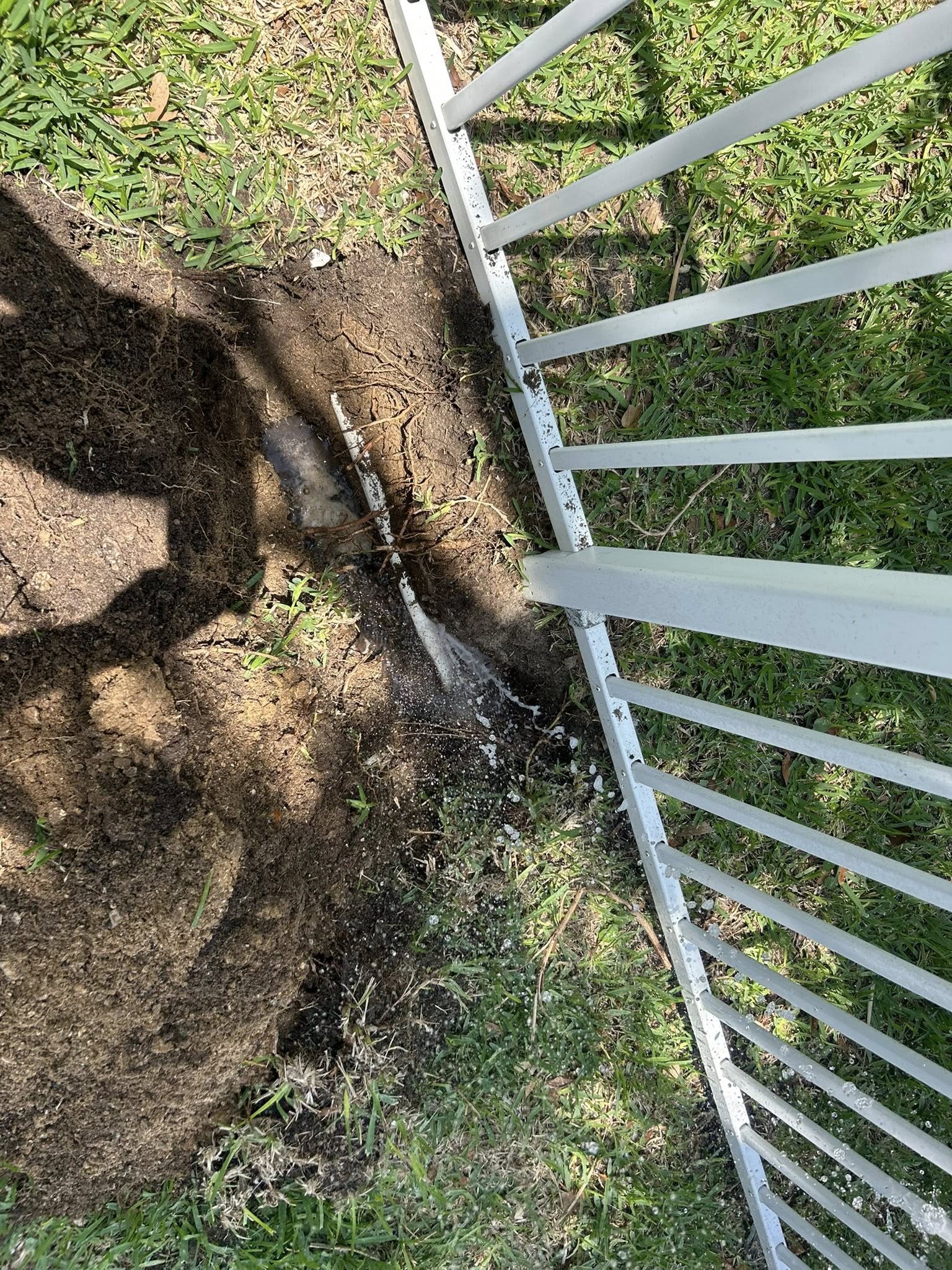 Pipe was cracked from concrete on fence post in North Myrtle Beach,SC 29582