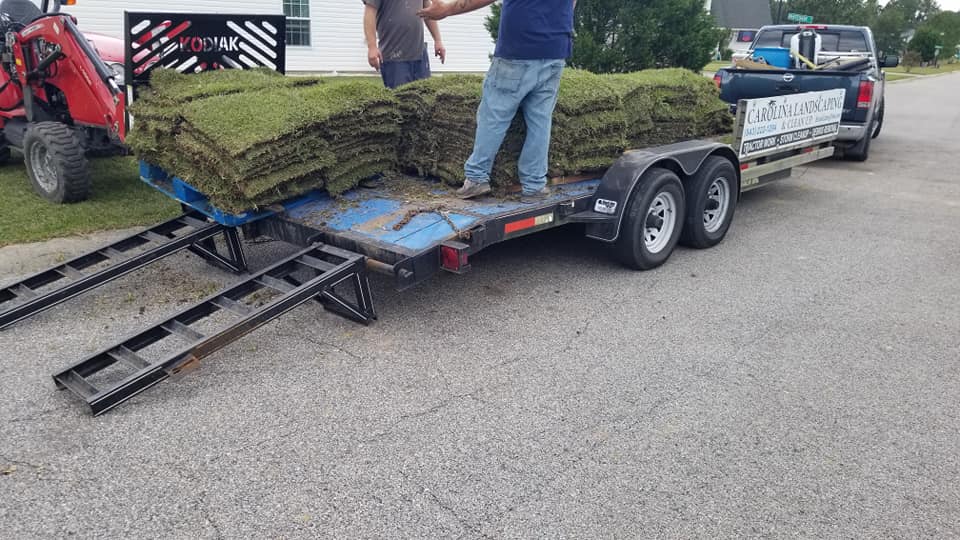 Removed old grass, old sand area, installed top soil, sod Longs, SC 29568