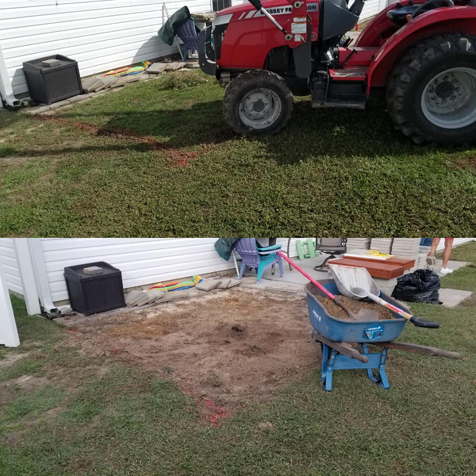 Removed old grass, old sand area, installed top soil, sod Longs, SC 29568