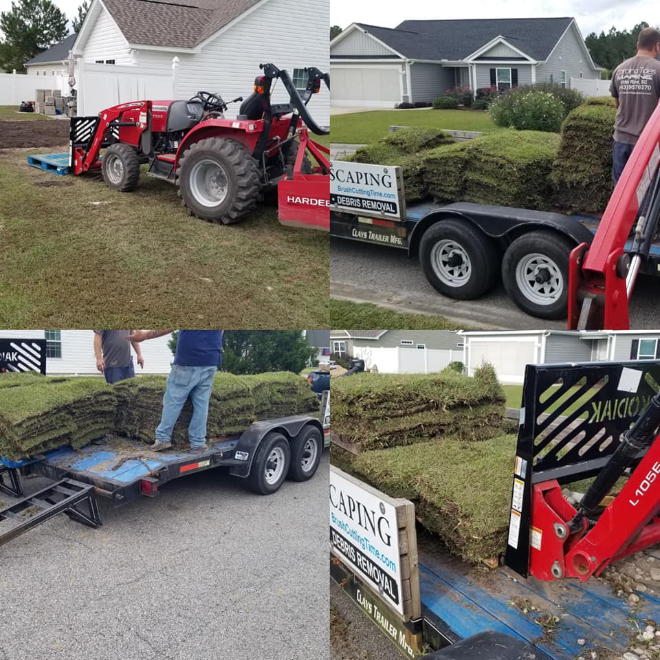 Removed old grass, old sand area, installed top soil, sod Longs, SC 29568