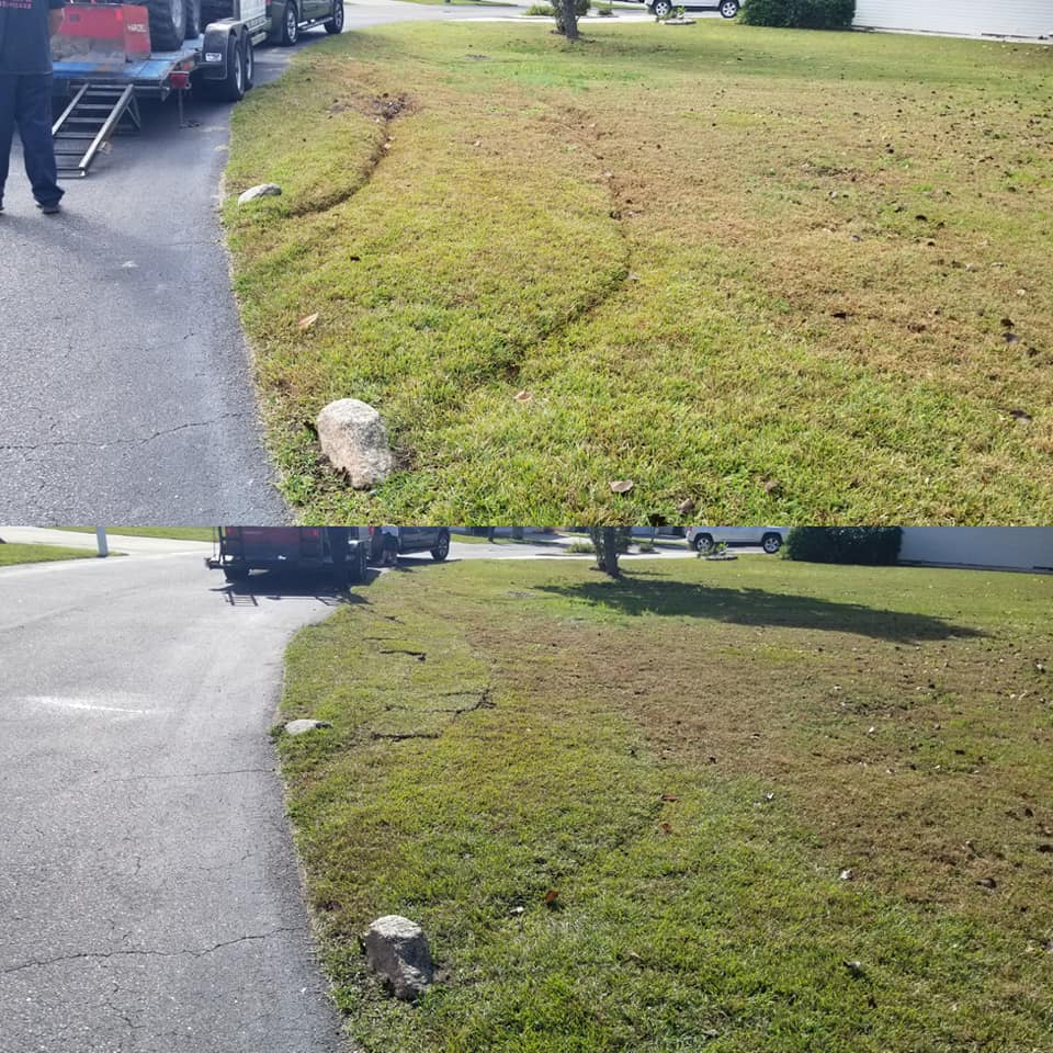 Rolled out ruts, put some top soil and sod down Longs, SC 29568