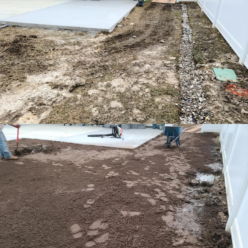 We brought 20 ton of fill dirt in and graded for sod, and delivered 2 pallets for home owner