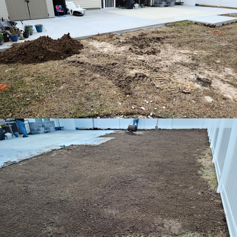 We brought 20 ton of fill dirt in and graded for sod, and delivered 2 pallets for home owner