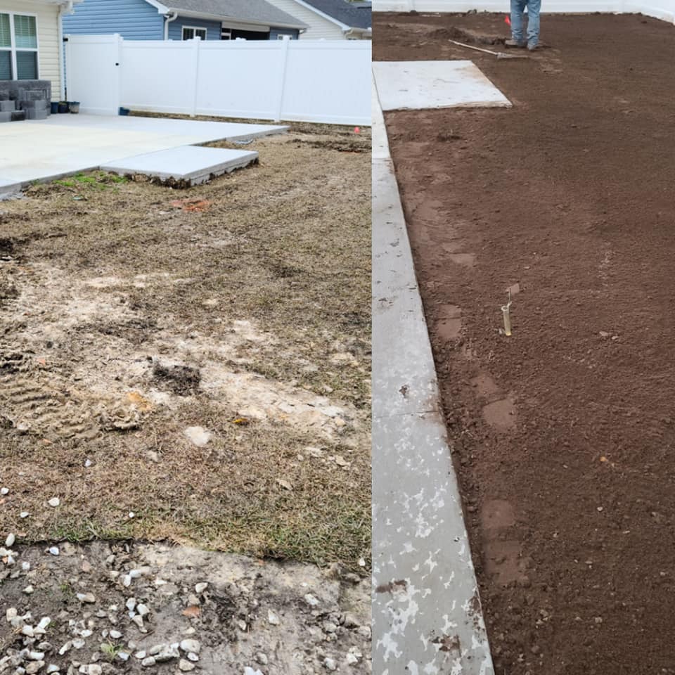 We brought 20 ton of fill dirt in and graded for sod, and delivered 2 pallets for home owner