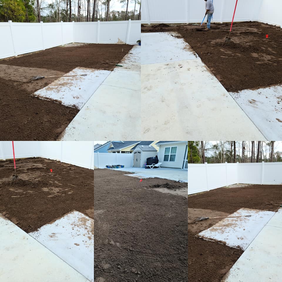 We brought 20 ton of fill dirt in and graded for sod, and delivered 2 pallets for home owner