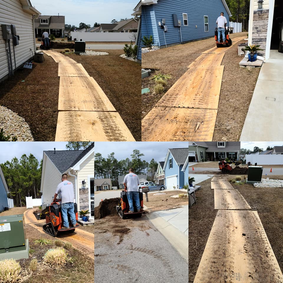 We brought 20 ton of fill dirt in and graded for sod, and delivered 2 pallets for home owner