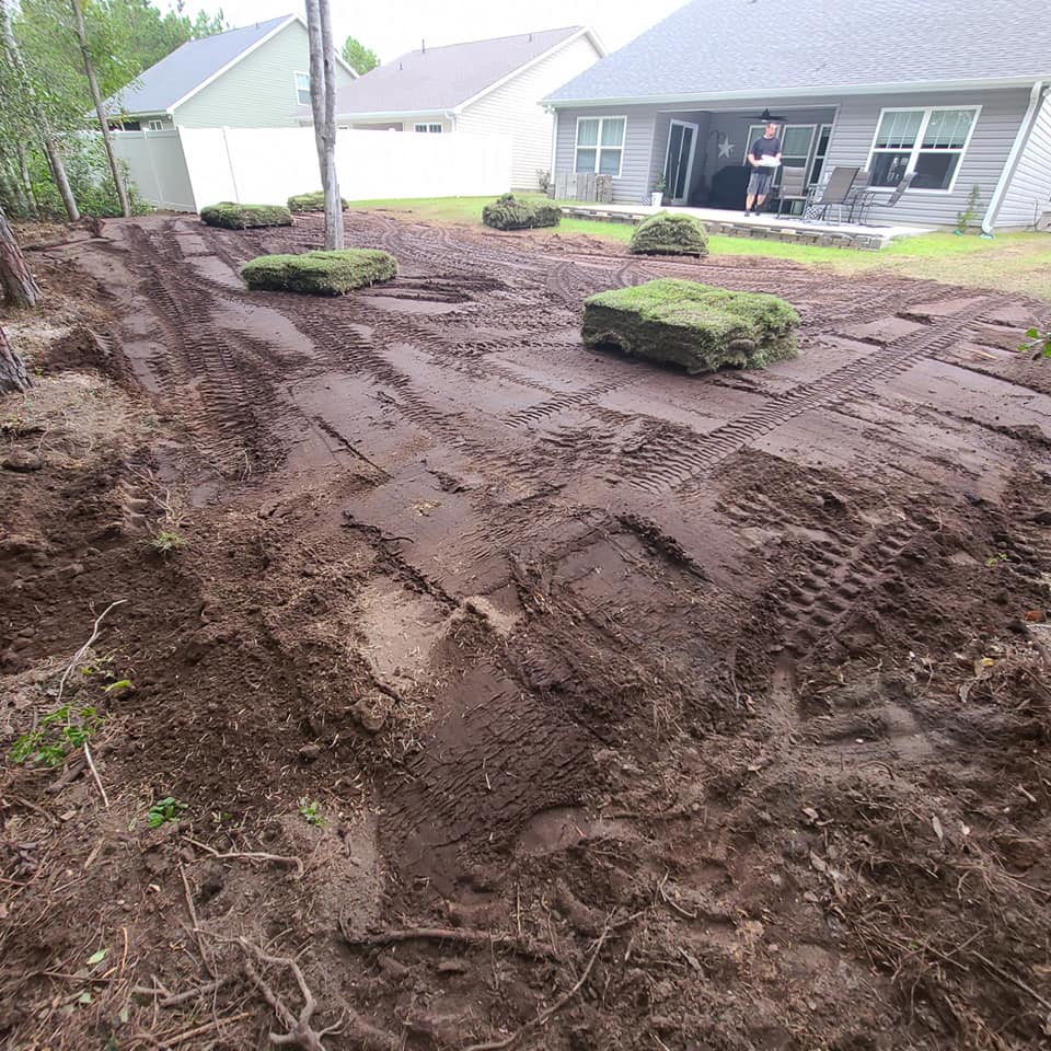 Brought in dirt to raise ground and delivered sod for customer to put out in Little River, SC 29566
