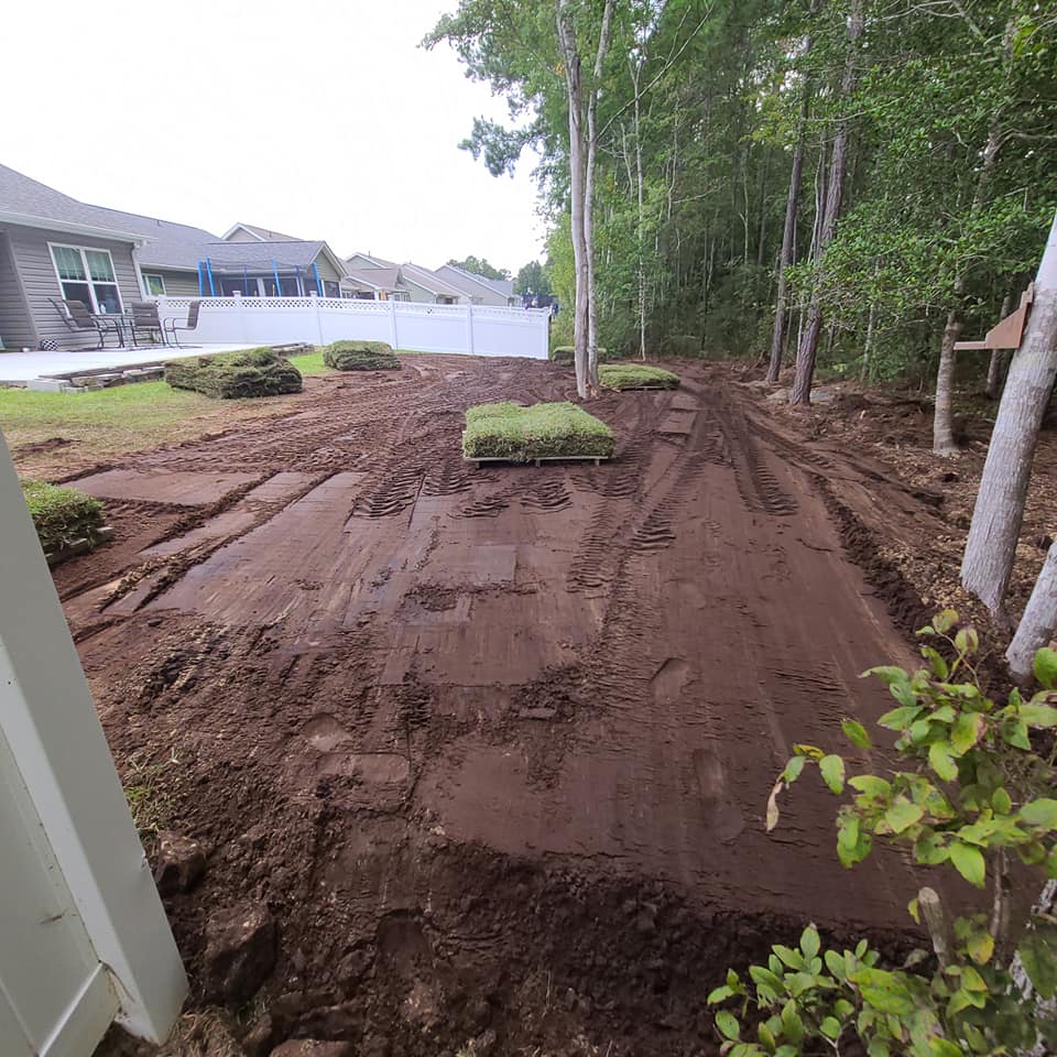 Brought in dirt to raise ground and delivered sod for customer to put out in Little River, SC 29566