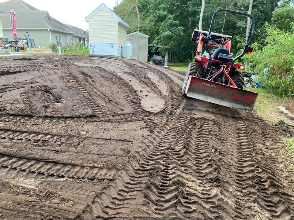Brought in 5 dump truck loads of fill to prep for sod in Little River, SC 29566