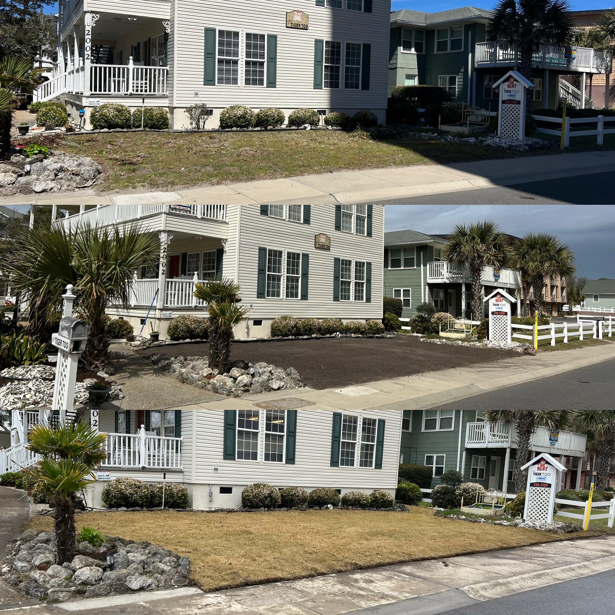 Removed old grass and installed Zoysia sod in Windy Hill,SC 29582