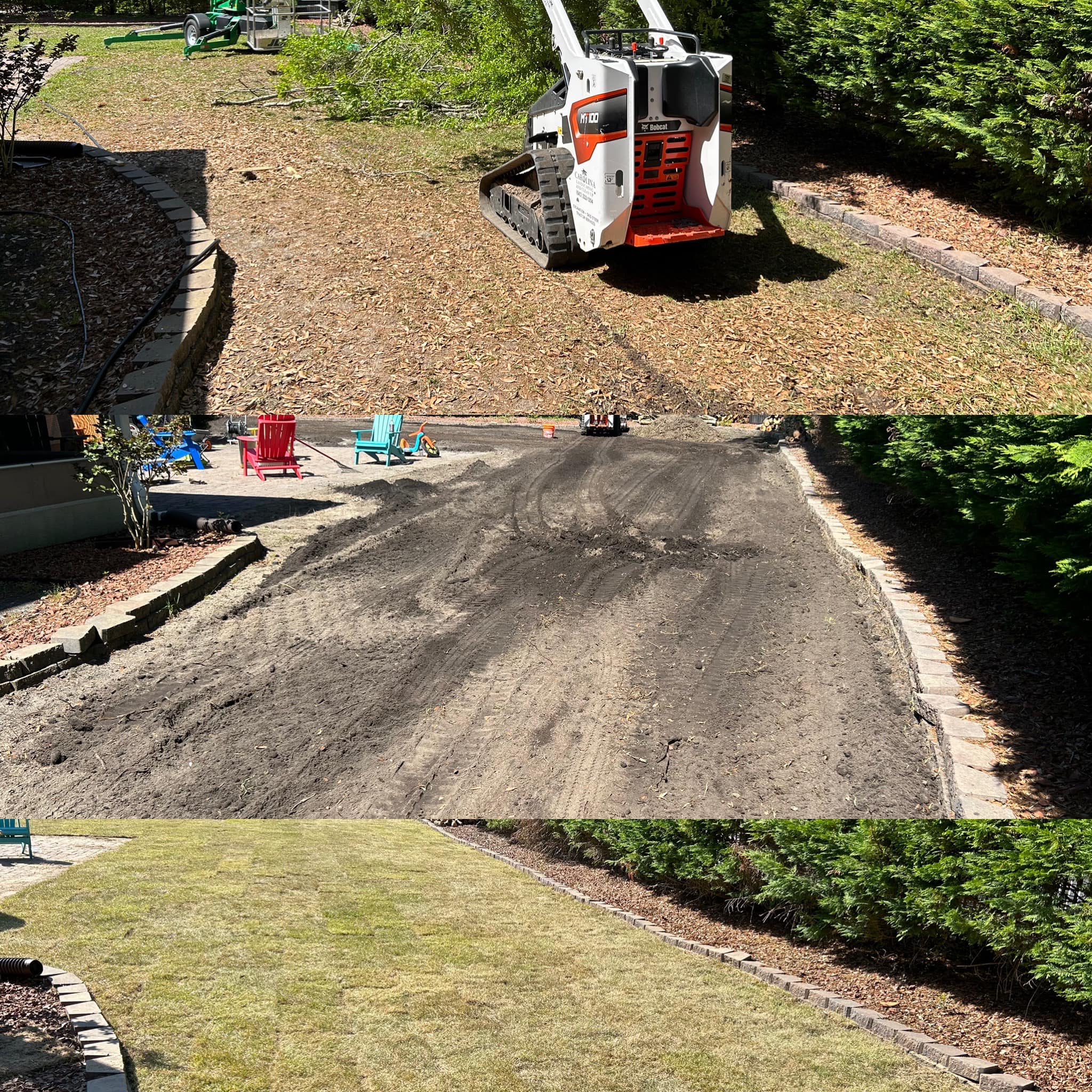 Removed old grass and installed Zoysia sod in Little River,SC 29566