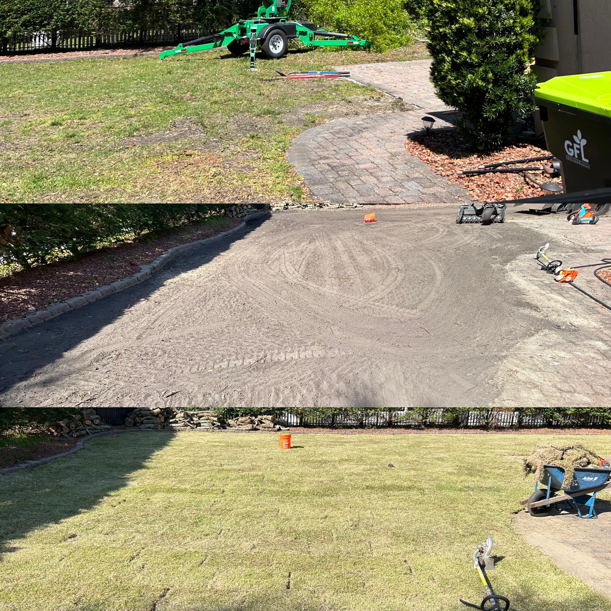 Removed old grass and installed Zoysia sod in Little River,SC 29566