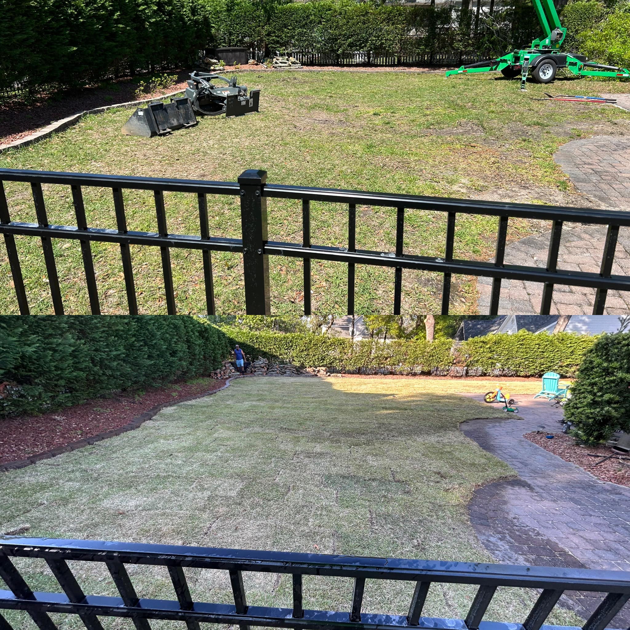 Removed old grass and installed Zoysia sod in Little River,SC 29566
