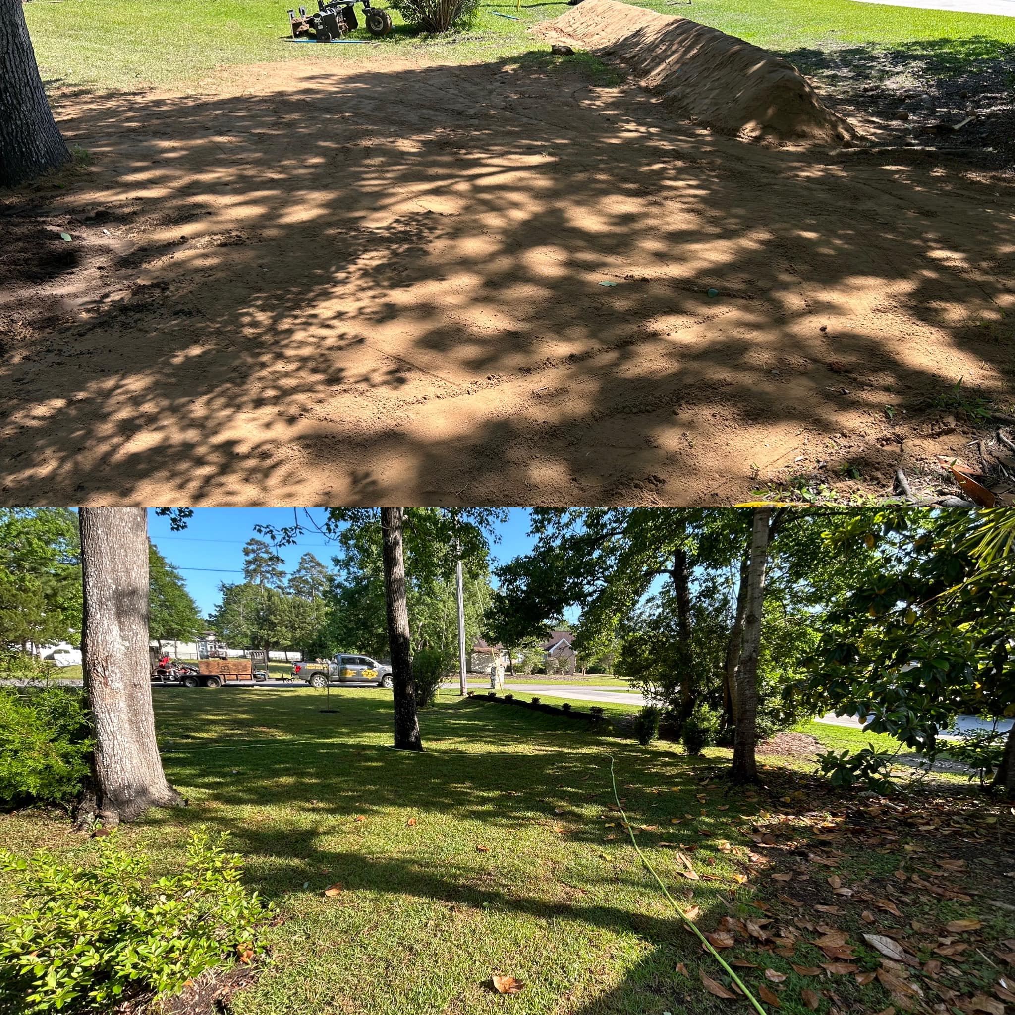 Raise and grade ground, install berms,plants and sod in North Myrtle Beach,SC 29582