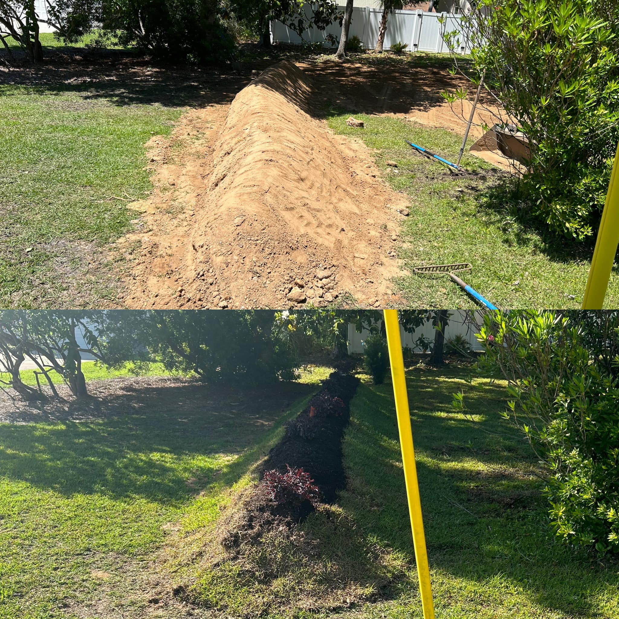 Raise and grade ground, install berms,plants and sod in North Myrtle Beach,SC 29582