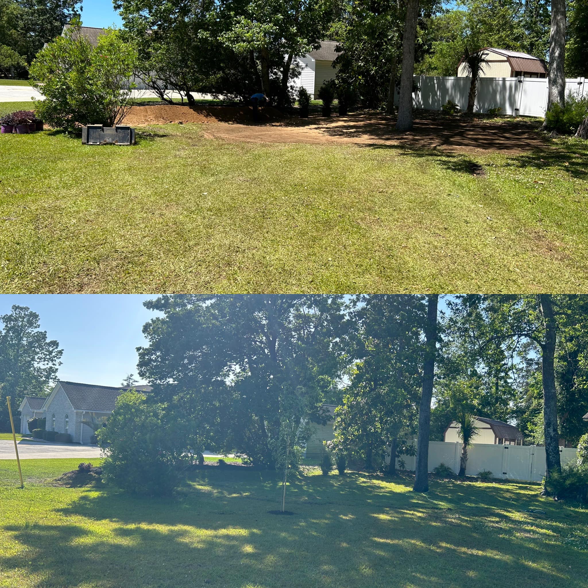 Raise and grade ground, install berms,plants and sod in North Myrtle Beach,SC 29582