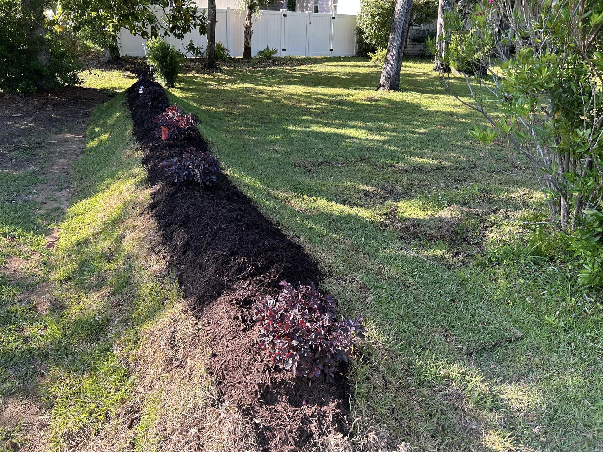 Raise and grade ground, install berms,plants and sod in North Myrtle Beach,SC 29582
