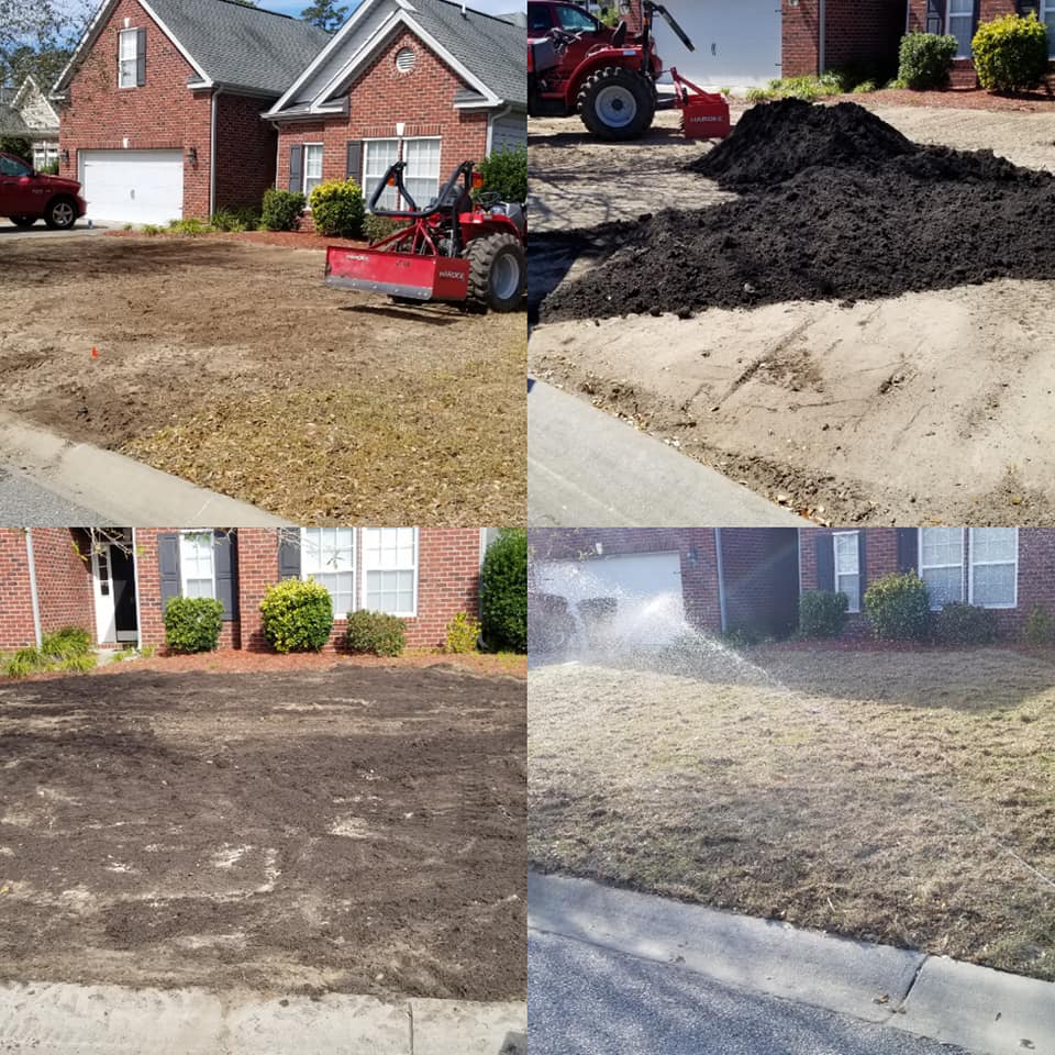 Remove old grass and install new sod in front yard