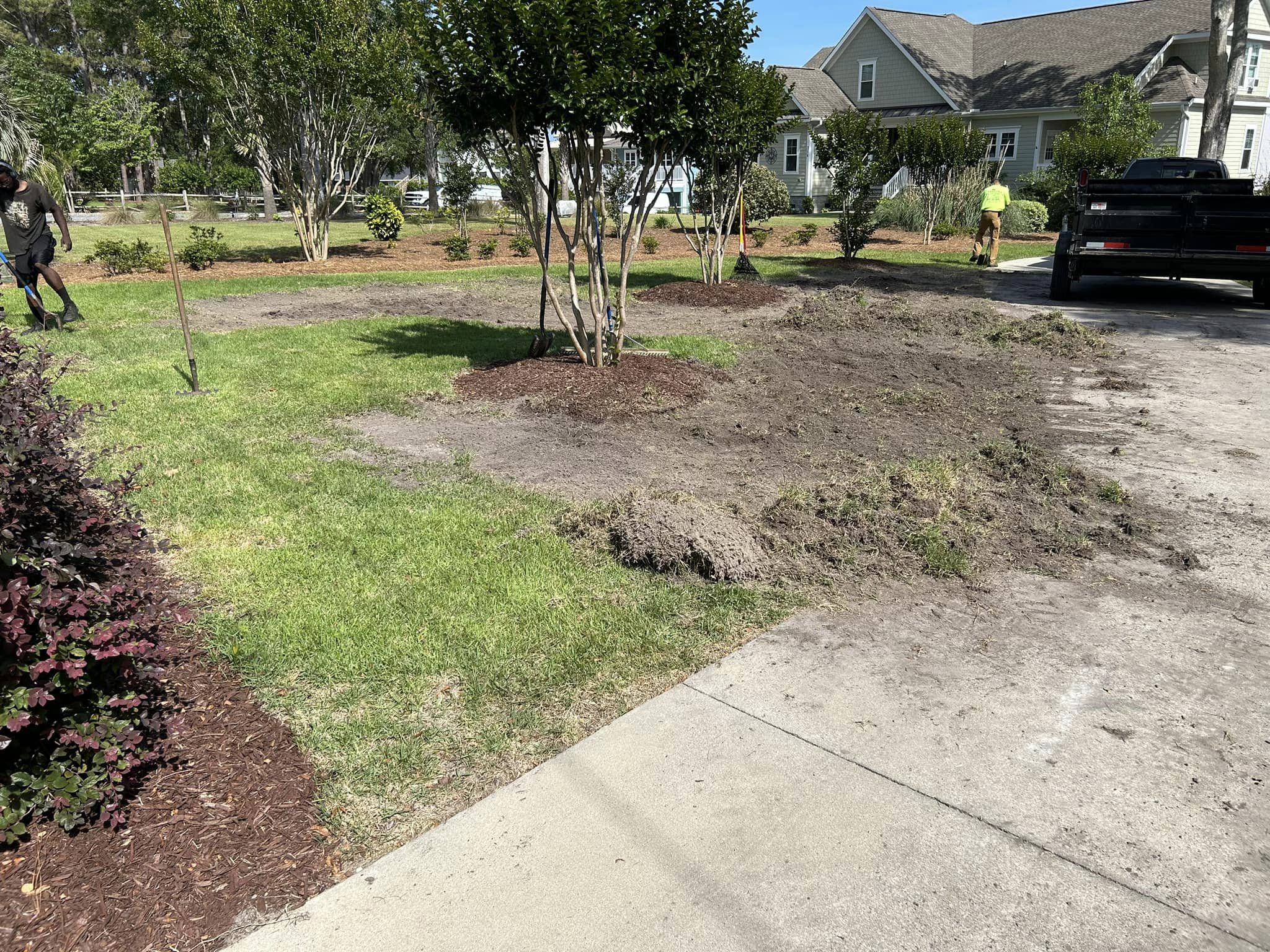 Removed old grass and installed Zoysia Sod in Sunset Beach,NC 28468
