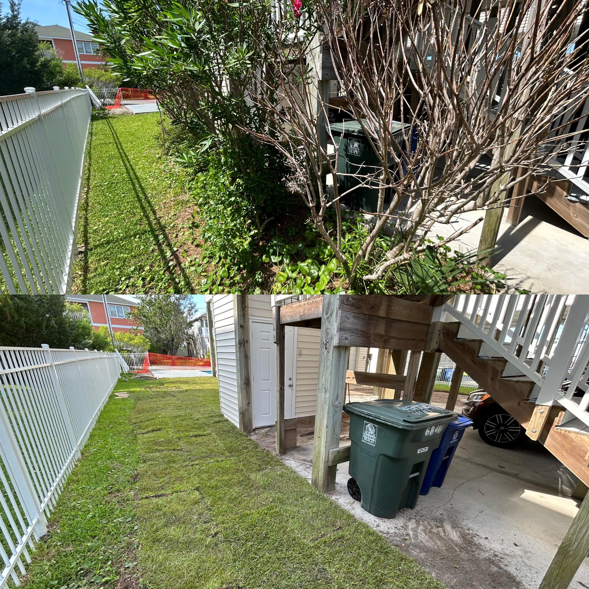 Removed Shrubs, repaired irrigation and installed sod in Windy Hill, SC 29582