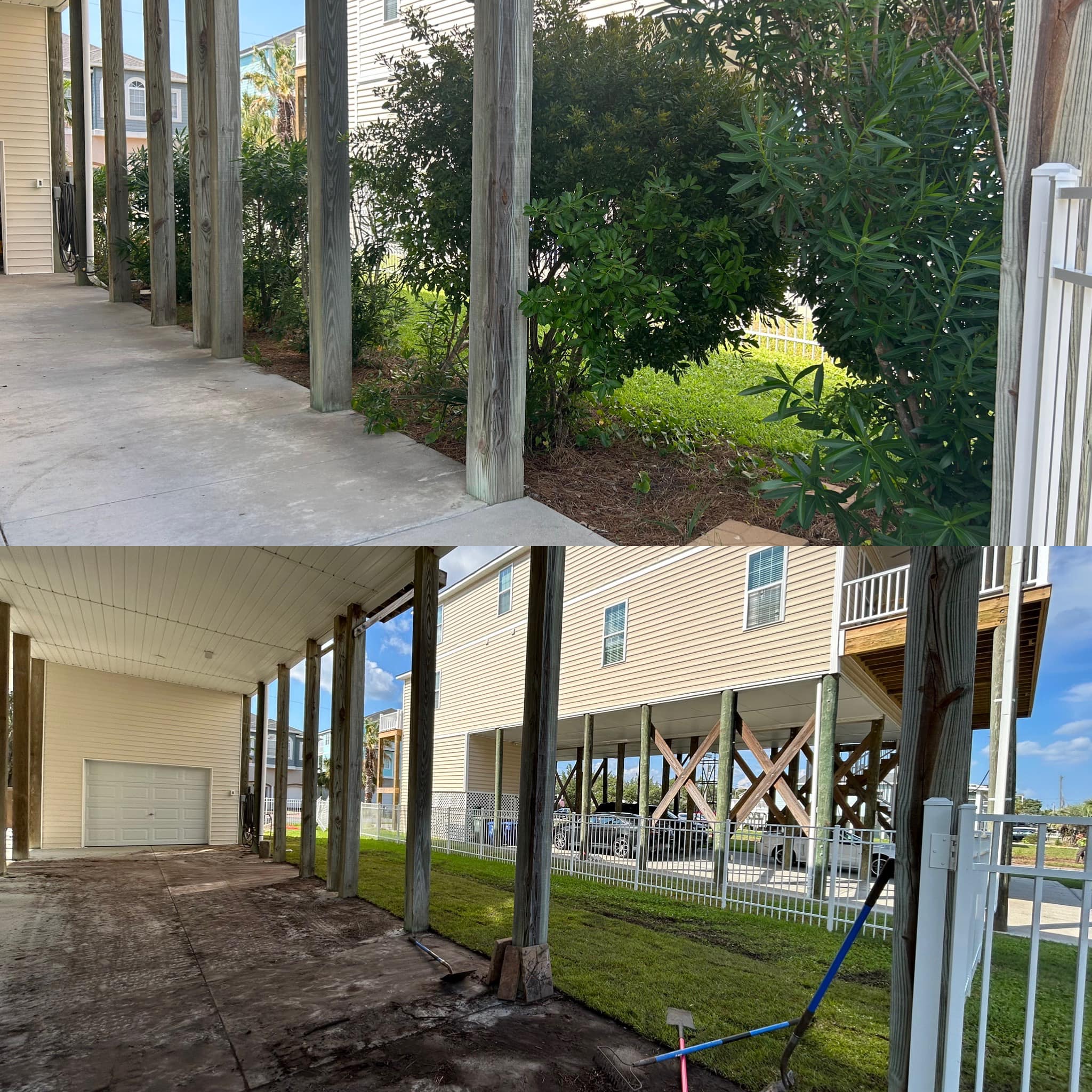 Removed Shrubs, repaired irrigation and installed sod in Windy Hill, SC 29582