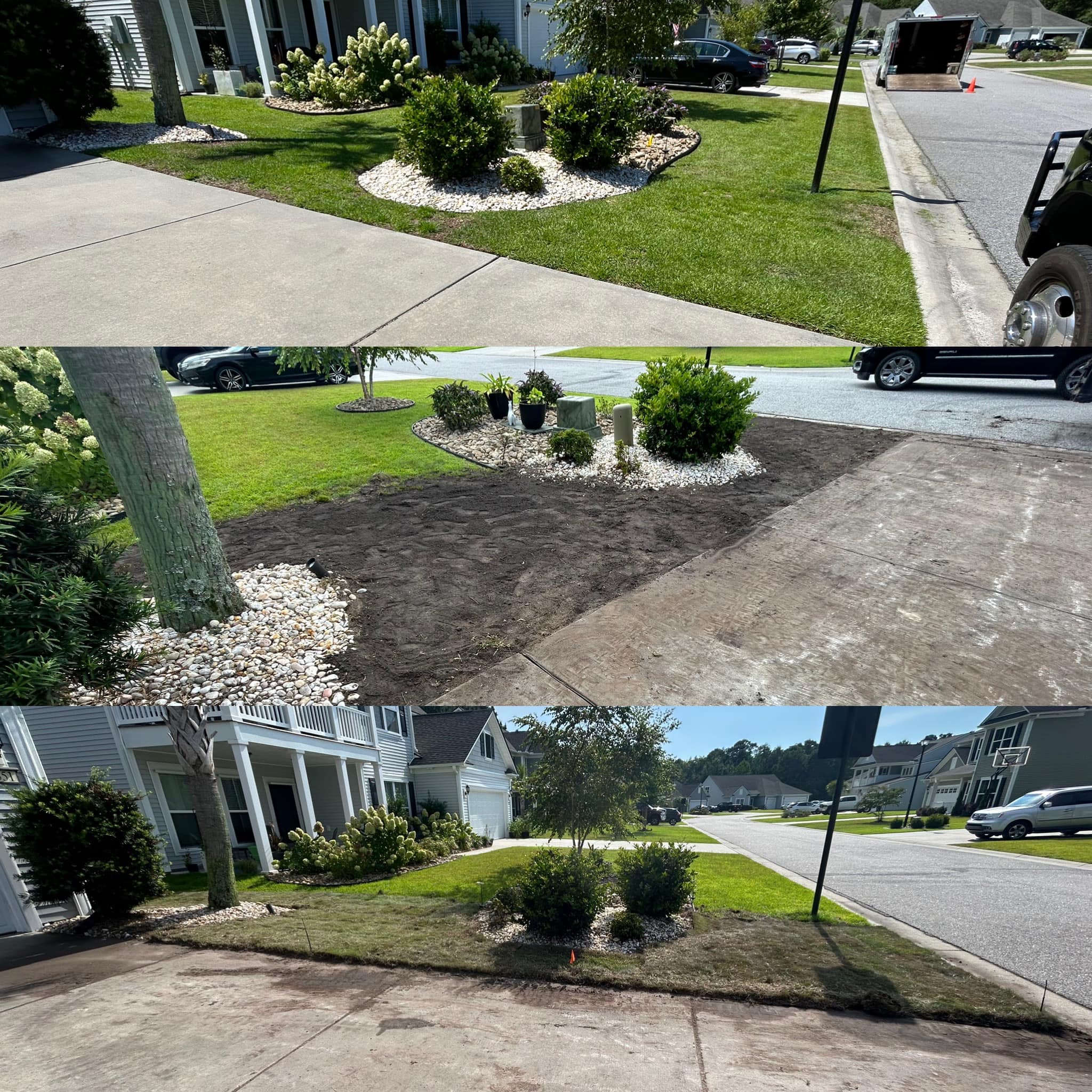 Removed old grass and installed Emerald Green Zoysia in Forestbrook,SC 29579