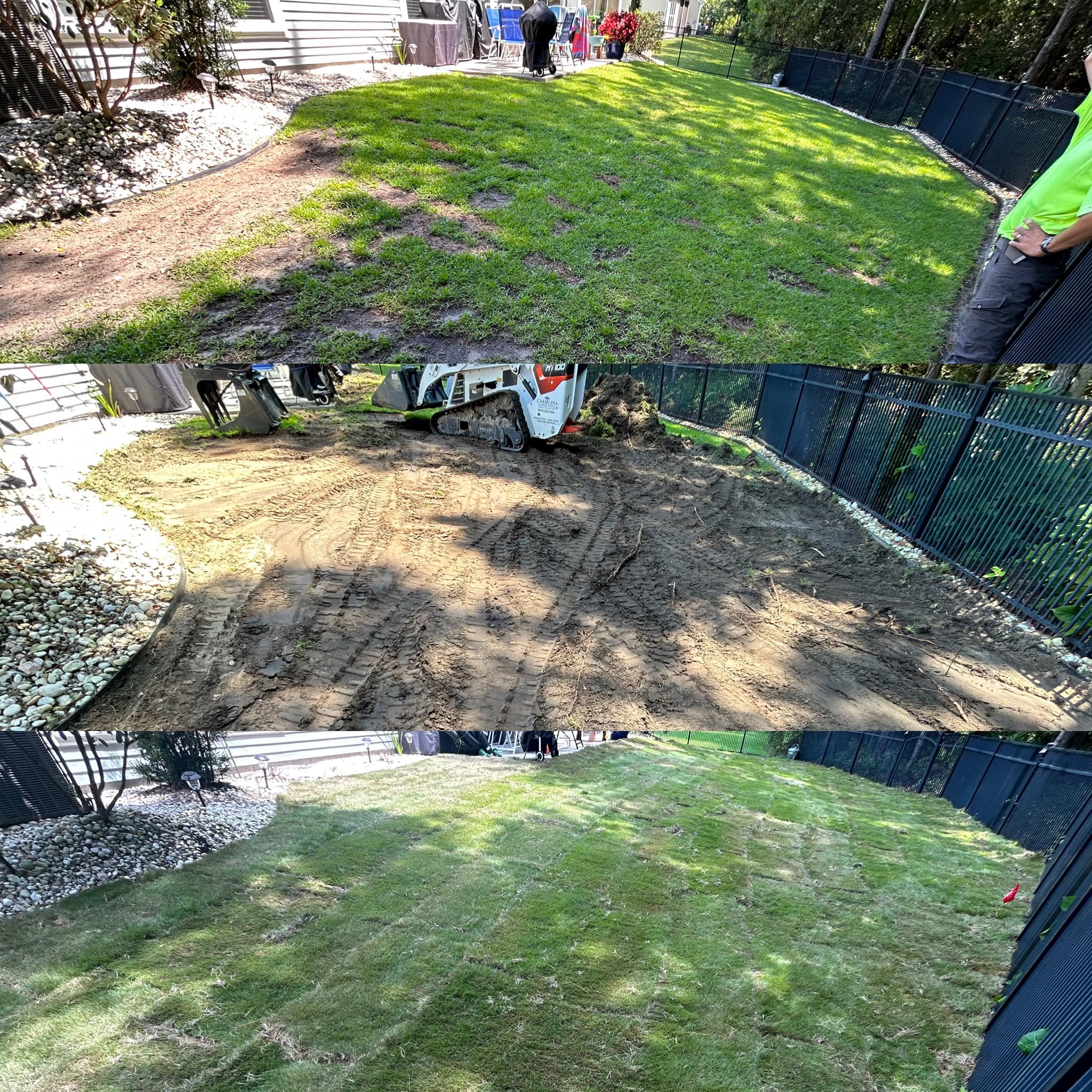 Removed old grass and installed Emerald Green Zoysia in Forestbrook,SC 29579