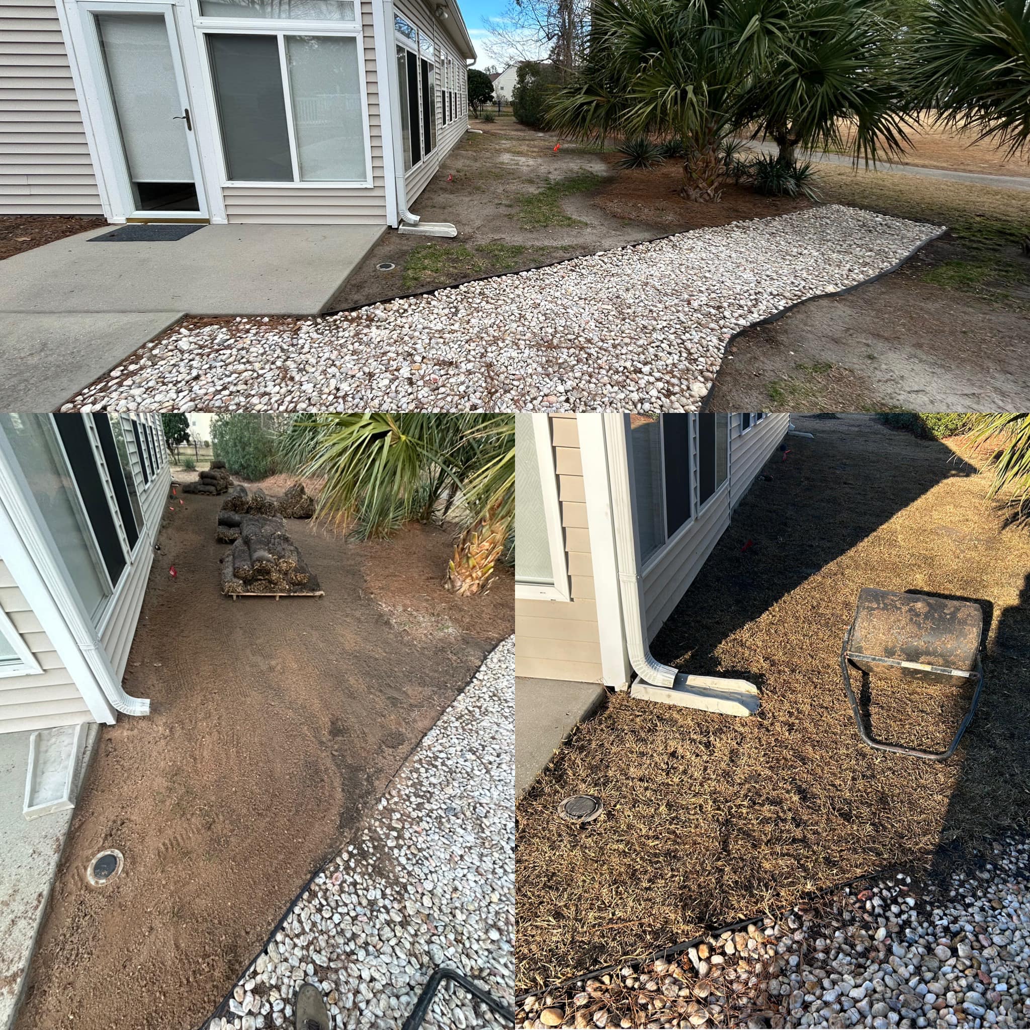 Removed old grass and installed Emerald Green Zoysia in Forestbrook,SC 29579