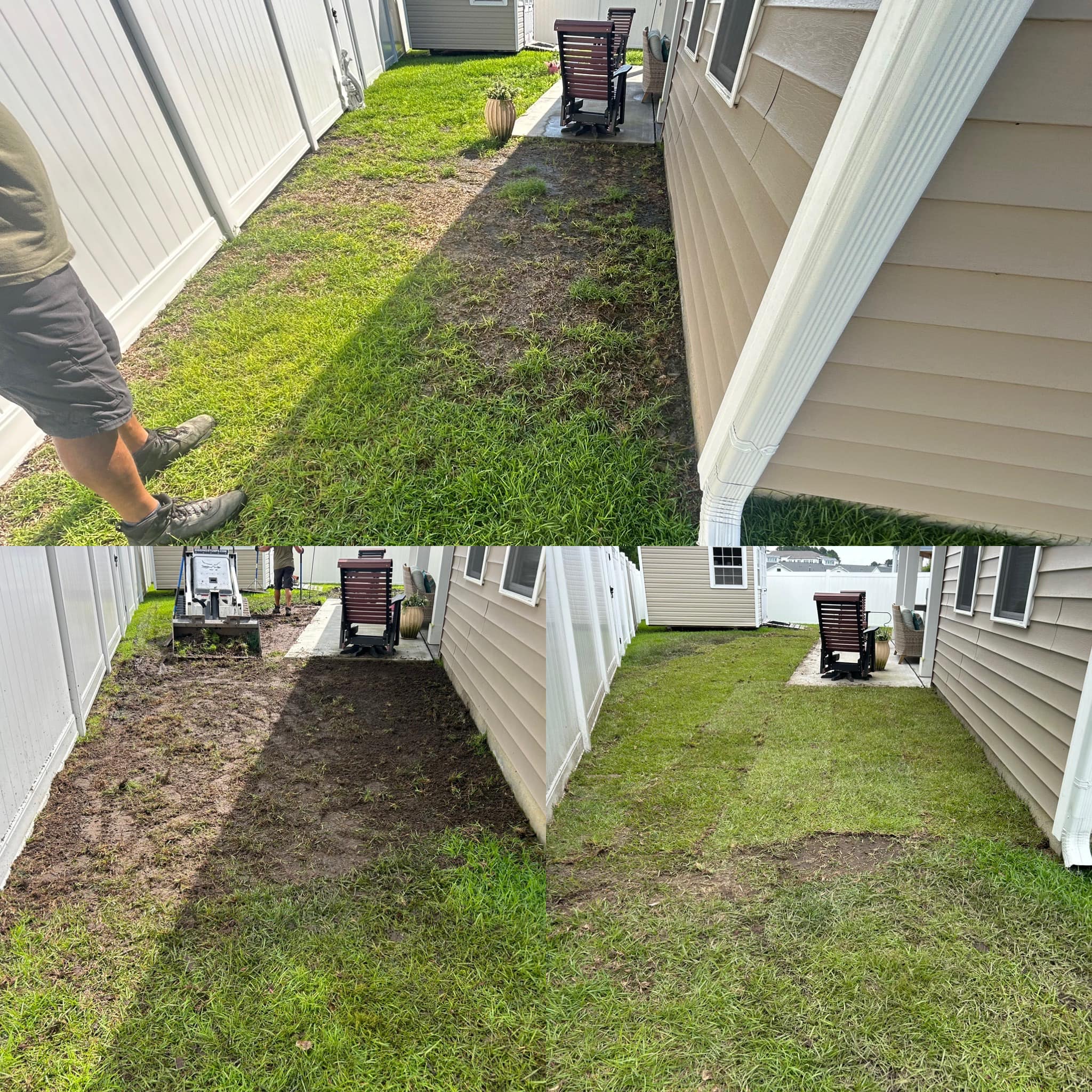Removed old grass, added soil and installed Bermuda sod down in Little River,SC 29566