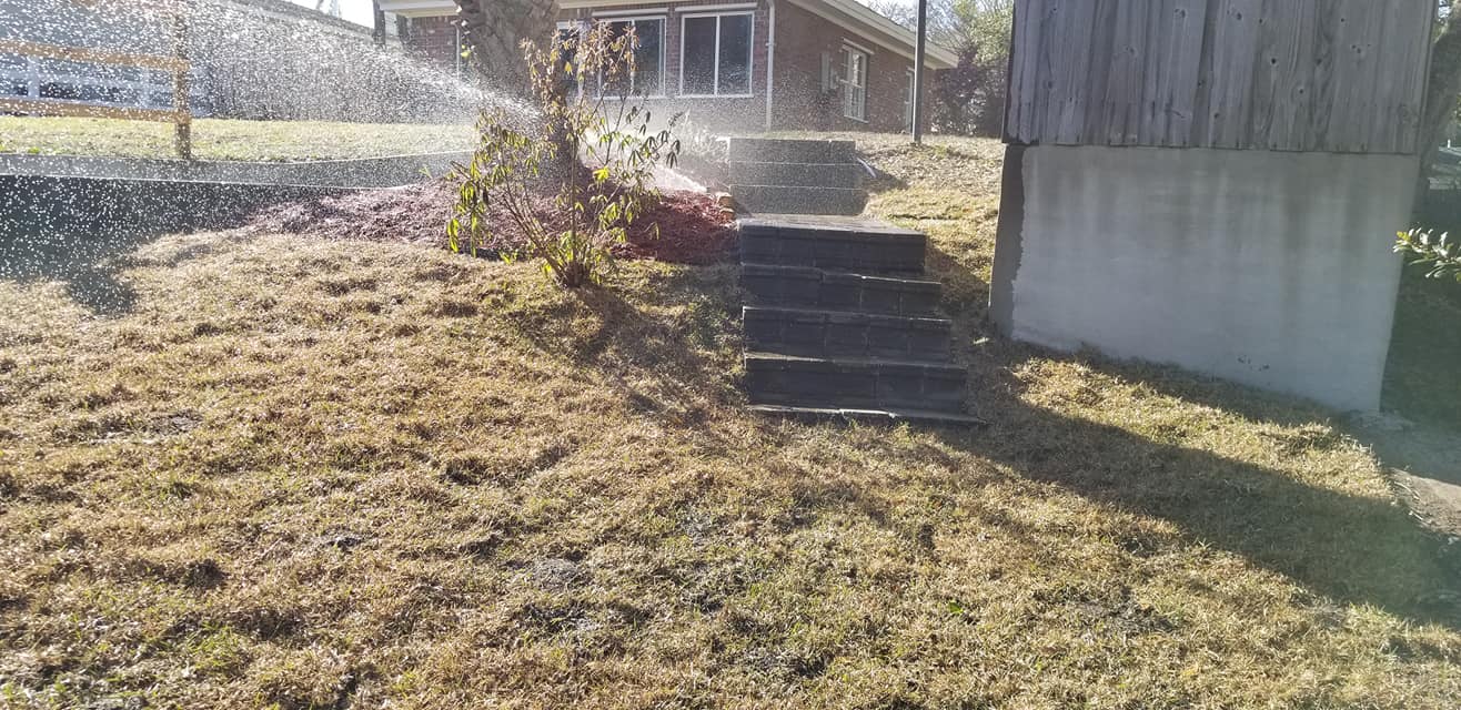 Add dirt grade hill fix irrigation install sod