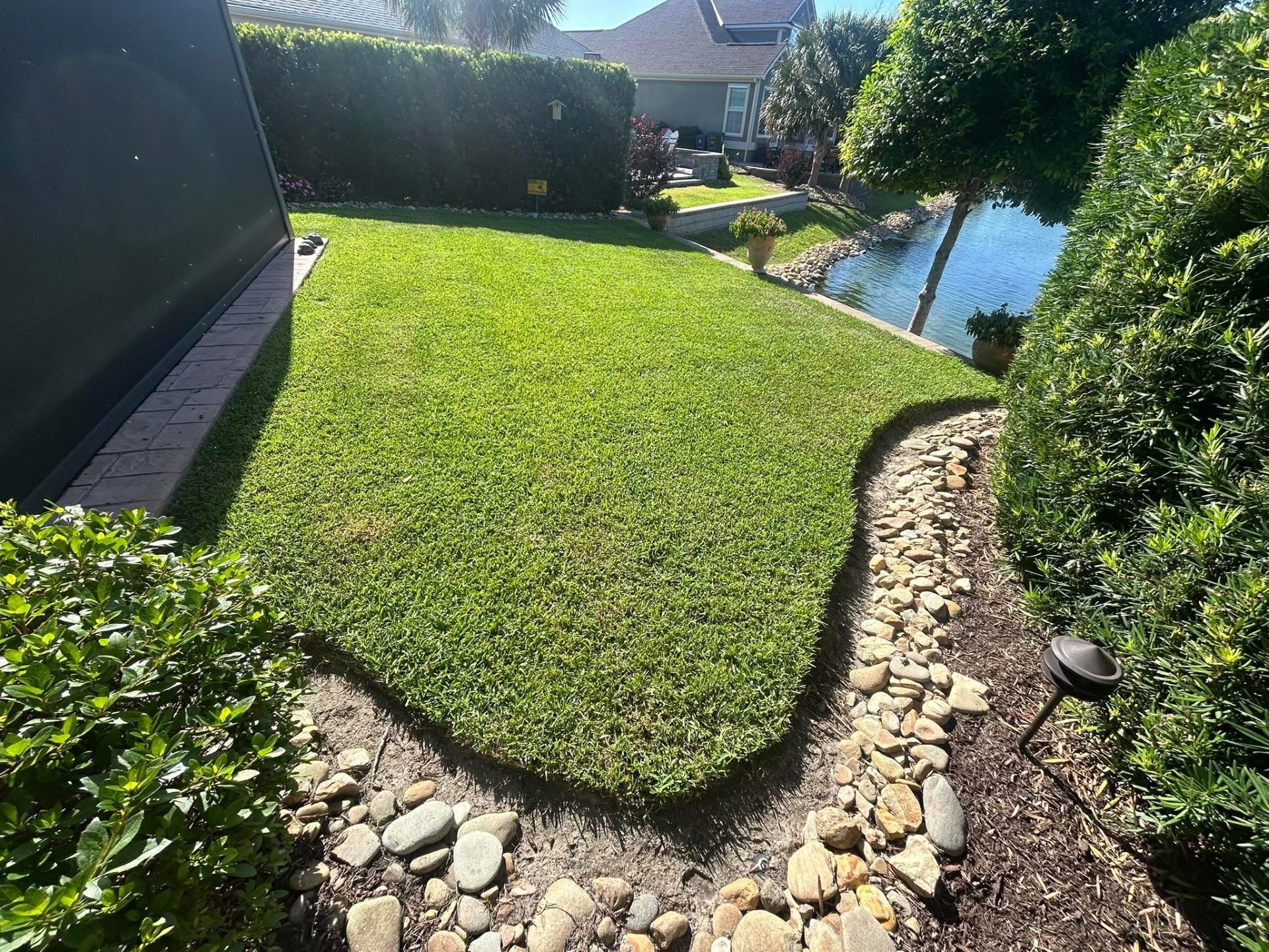 Removed old grass, added soil and installed high end St. Augutine in North Myrtle Beach,SC 29582