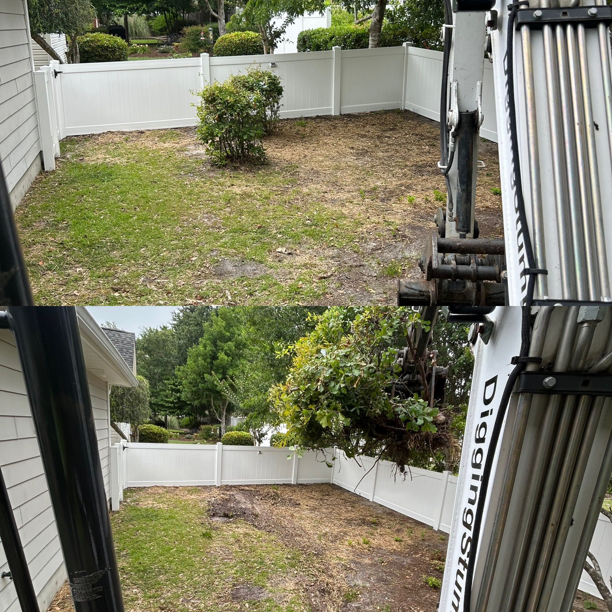 Removed 20 trees, trimmed 20 trees, added soil and installed high end St. Augutine in Little River,SC 29566