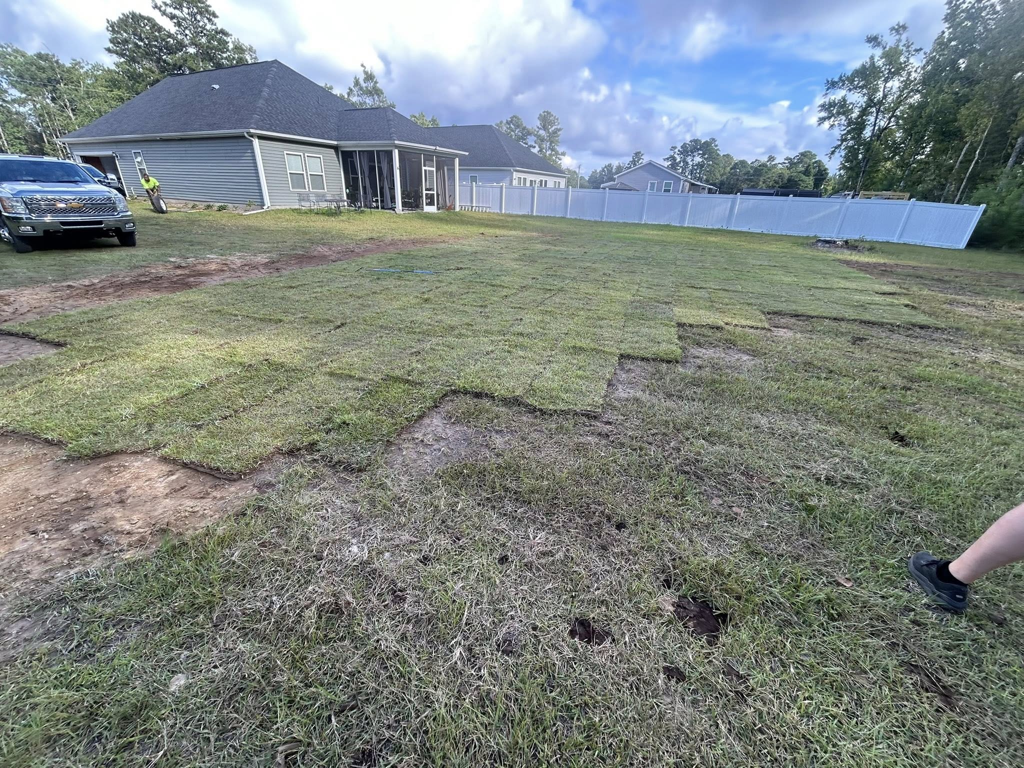 Brought in fill dirt and installed Cetipede pallets in Little River,SC 29566