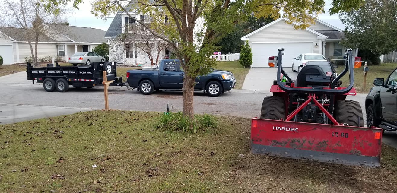 removed trees stump ground graded and put sod down