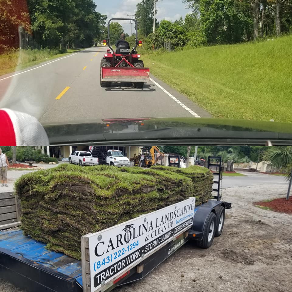 Fixed wash outs in the hill and installed sod Longs, SC 29568