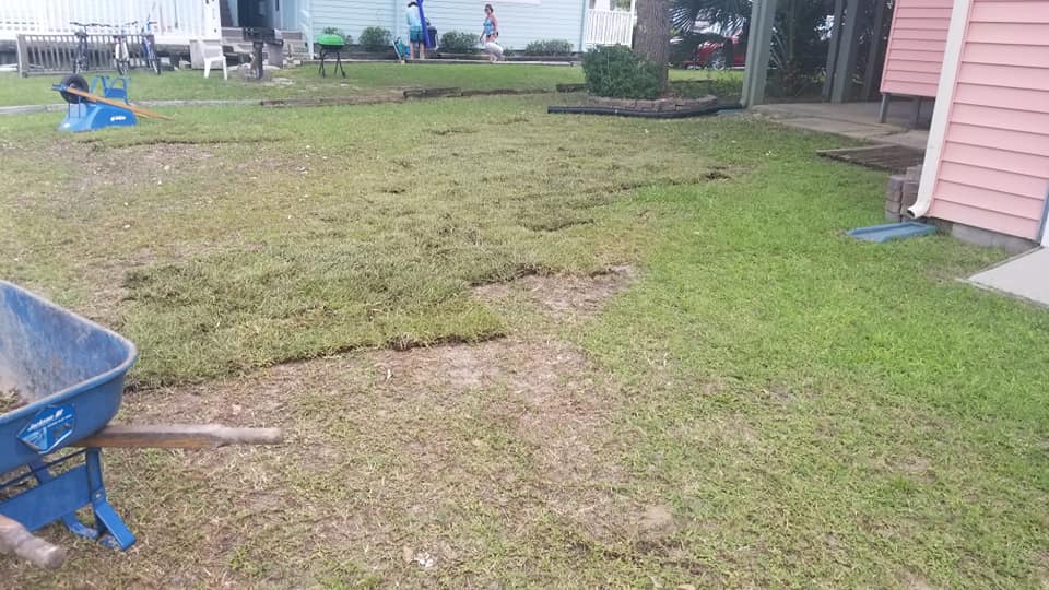 Placed sod at a clean up job in Cherry Grove, SC 29582