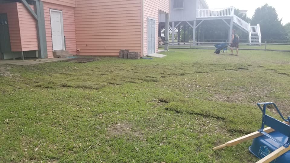 Placed sod at a clean up job in Cherry Grove, SC 29582