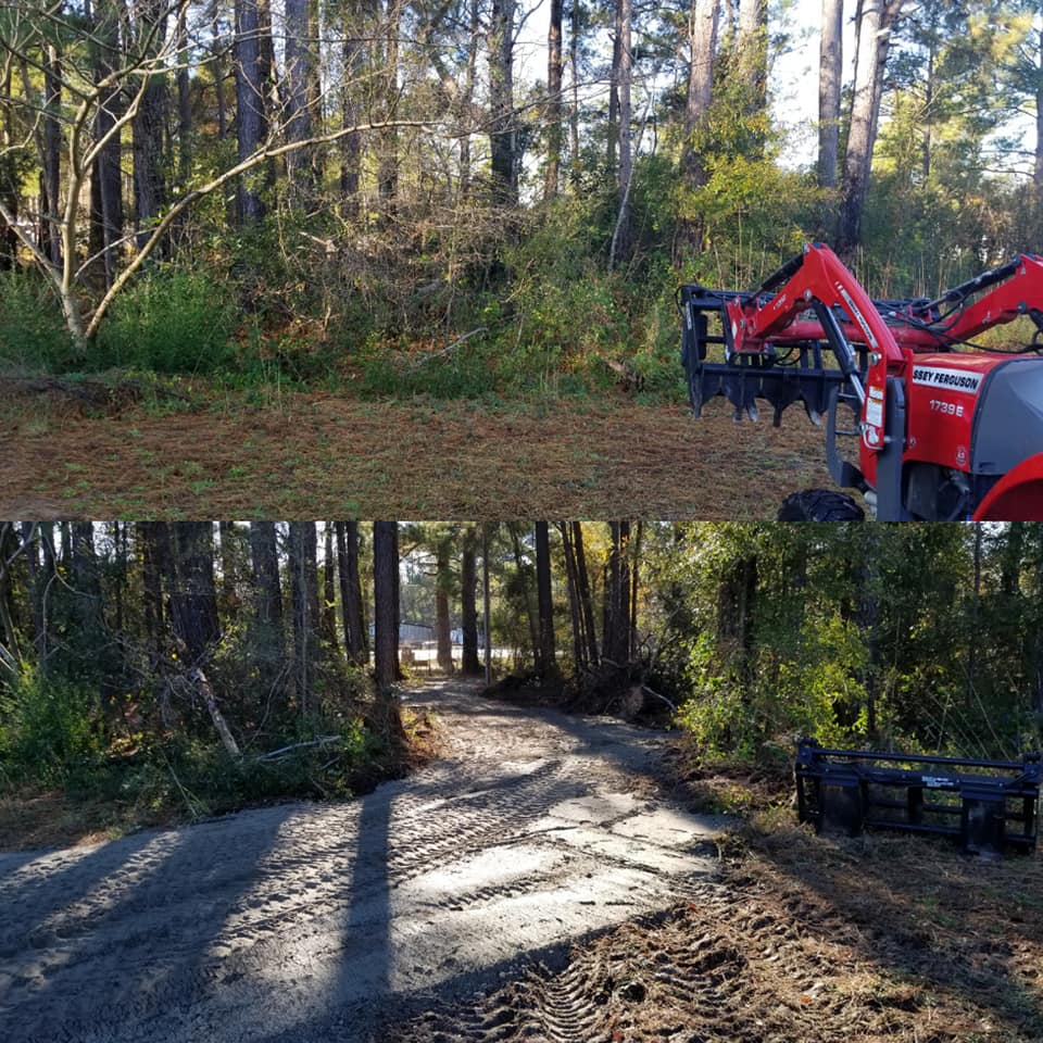 Removed trees and brush and installed crush and run for a driveway in Longs, SC 29568