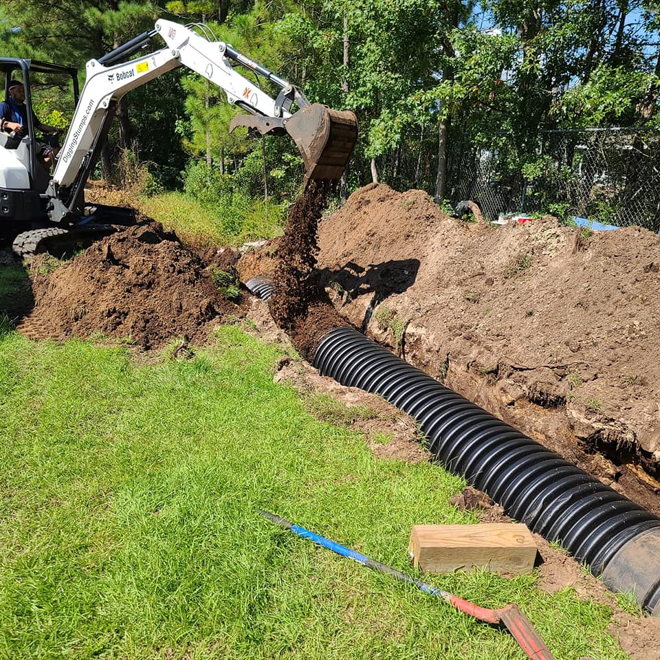 Installed drainage pipe in Little River, SC 29566